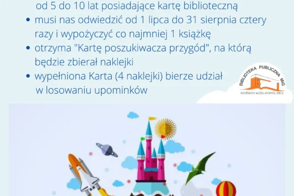 Wakacje z książką i przygodą – akcja i konkurs fotograficzny w Koźminie Wlkp.