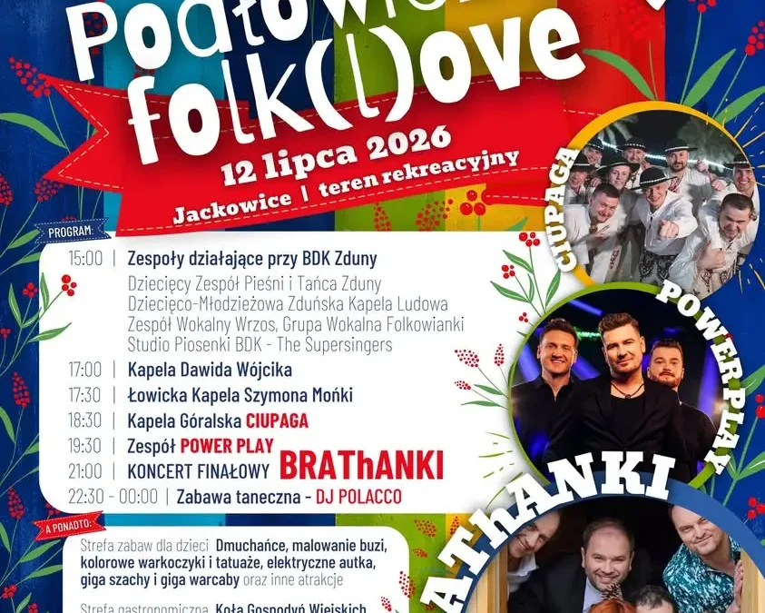 VI Festyn Podłowickie Folk(l)ove już 12 lipca w Jackowicach