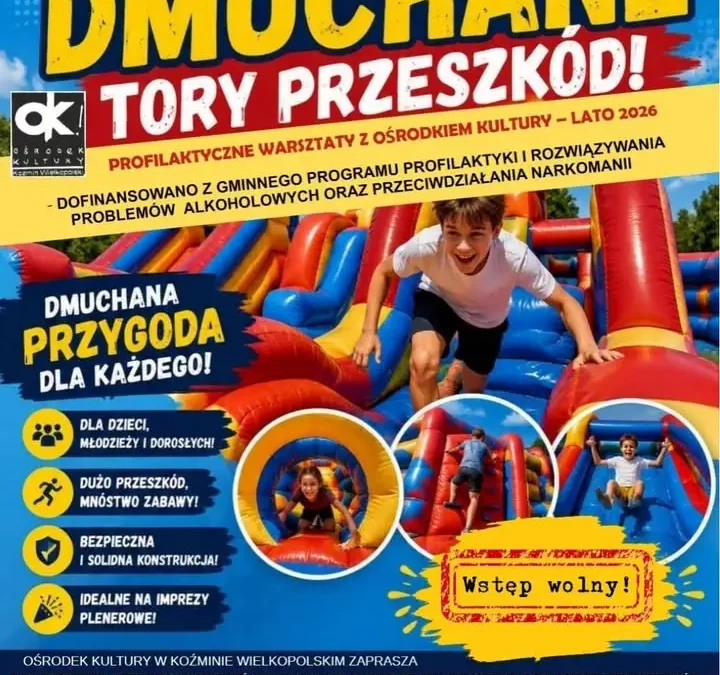 Gigantyczne dmuchane tory przeszkód w Koźminie Wielkopolskim – jeszcze dwa dni atrakcji