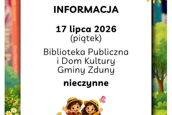 Biblioteka i Dom Kultury w Zdunach nieczynne 17 lipca – wycieczka do Warszawy