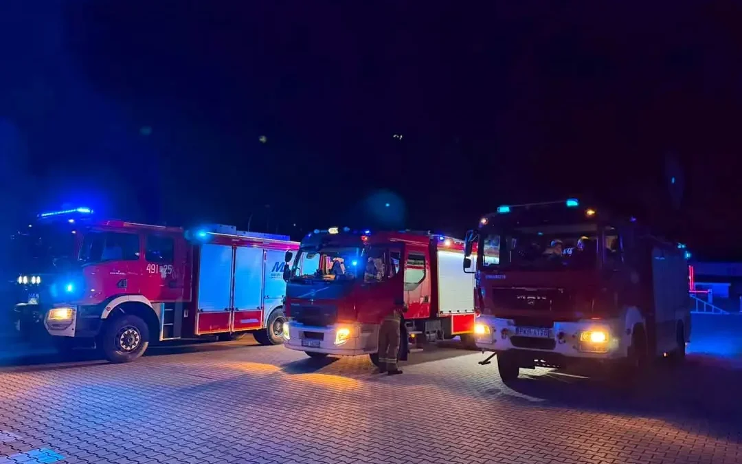 Nocna interwencja strażaków w Krotoszynie – monitoring na terenie firmy