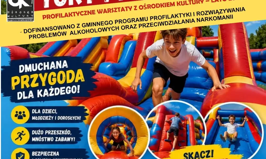 Gigantyczne dmuchane tory przeszkód w Koźminie Wielkopolskim – startują profilaktyczne warsztaty