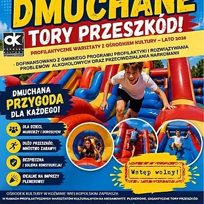 Dmuchane tory przeszkód – letnia atrakcja w Koźminie Wlkp.