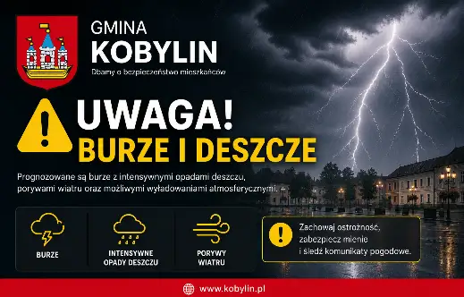 Ostrzeżenie meteorologiczne: burze i intensywne opady w powiecie krotoszyńskim