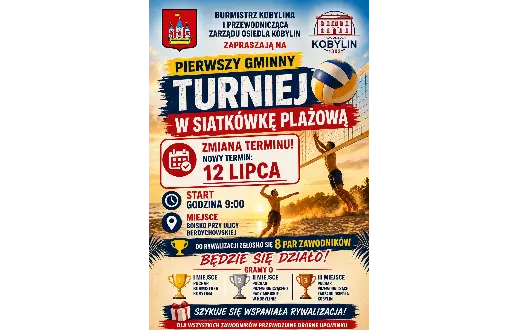 Pierwszy Gminny Turniej Siatkówki Plażowej w Kobylinie przełożony na 12 lipca