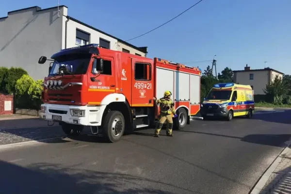 Poważny incydent w Koźminie Wlkp. – interwencja OSP, policji i LPR