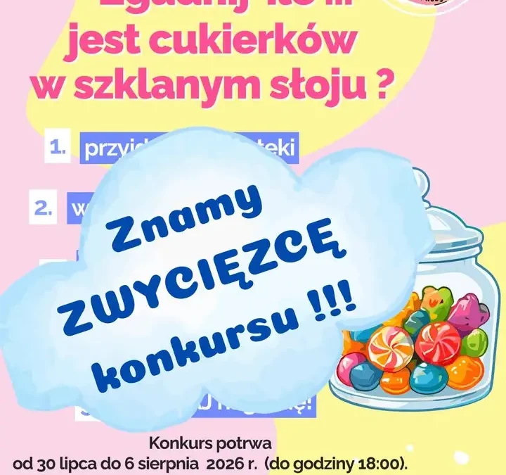 Biblioteka w Kobylinie rozstrzygnęła konkurs na liczbę cukierków w słoju