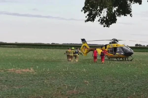 Wypadek w Orlince – strażacy z Koźmina Wielkopolskiego zabezpieczali miejsce zdarzenia