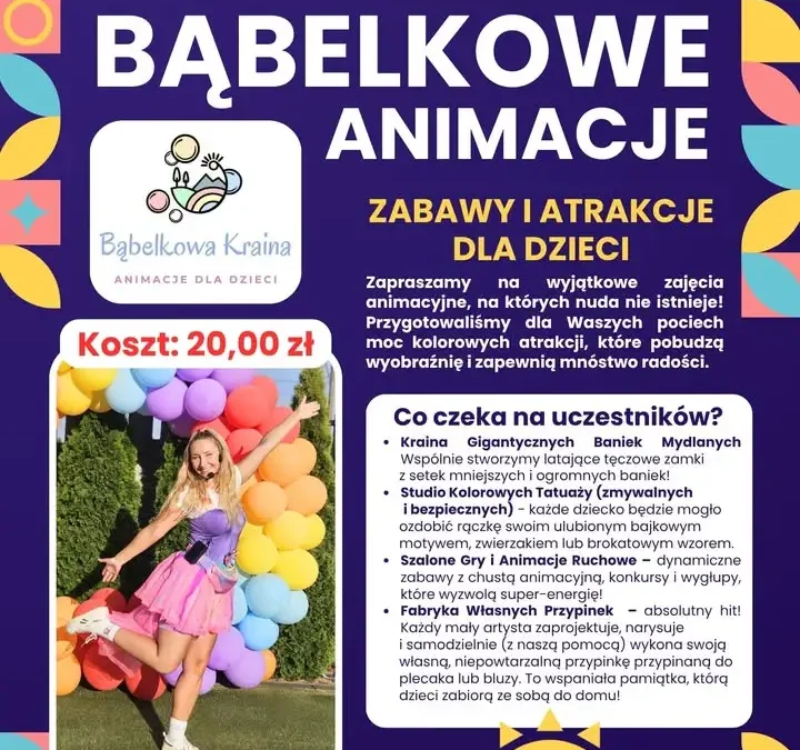Dziś w Kobylinie: bąbelkowe animacje i fabryka czekolady dla dzieci