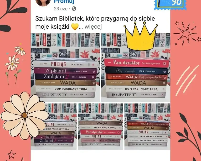 Miejska Biblioteka w Zdunach wygrywa książki w konkursie autorki Izy Maciejewskiej