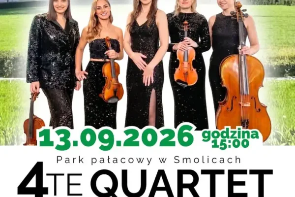 Koncert 4te Quartet i Justyny Juskowiak w parku pałacowym w Smolicach