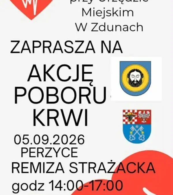 Krew będzie można oddać podczas dożynek w Perzycach