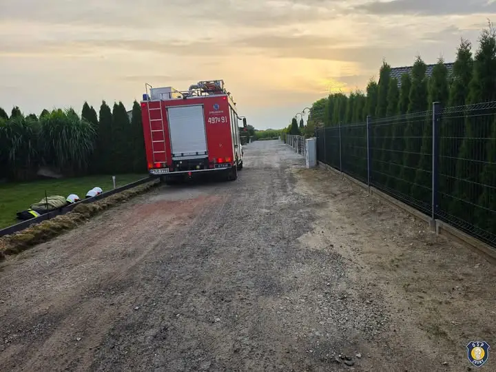 Usuwanie gniazda szerszeni w Konarzewie – interwencja OSP Zduny i OSP Konarzew