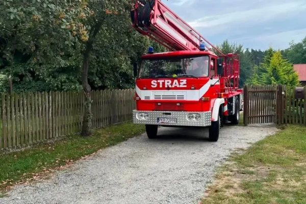 Usuwanie gniazda owadów w Chachalni – interwencja OSP Zduny