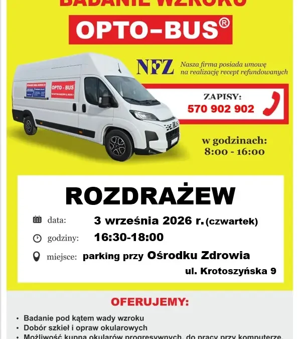 Bezpłatne badania wzroku w Rozdrażewie – zapisy już trwają