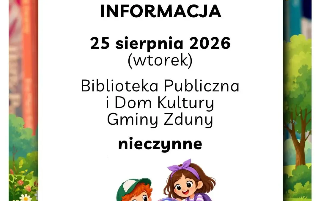 BDK Zduny zamknięte w poniedziałek – pracownicy wyjeżdżają na wycieczkę do Łodzi