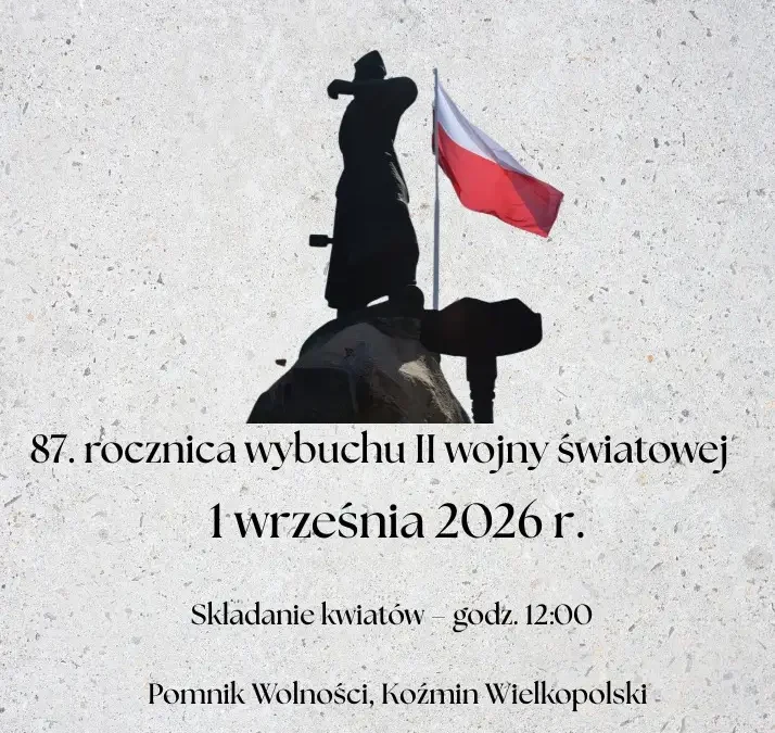 Uroczystości w Koźminie Wielkopolskim z okazji 87. rocznicy wybuchu II wojny światowej