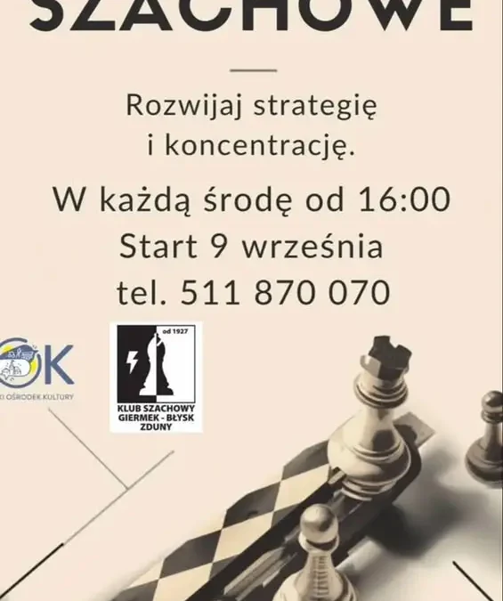 Zajęcia szachowe w Zdunach – start 9 września