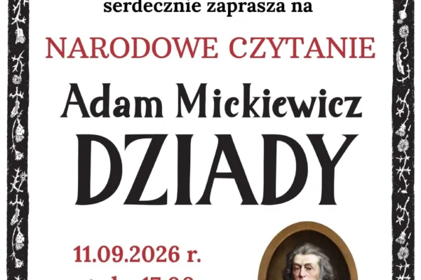 Narodowe Czytanie 2026 w Koźminie Wielkopolskim – zaproszenie na 11 września