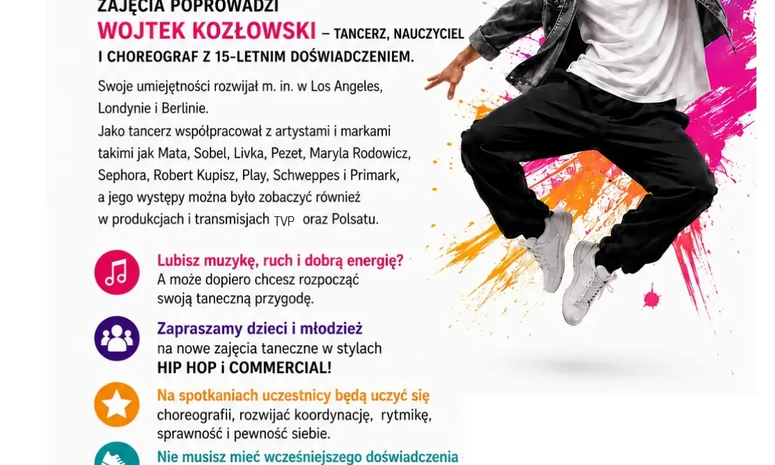 Nowe zajęcia taneczne hip-hop i commercial w Koźminie Wielkopolskim