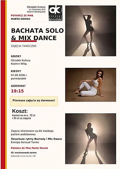 Bachata Solo i Mix Dance – nowe zajęcia taneczne w Koźminie Wlkp.
