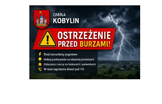 Ostrzeżenie 2. stopnia przed burzami w powiecie krotoszyńskim