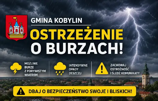 Ostrzeżenie meteorologiczne: burze w powiecie krotoszyńskim