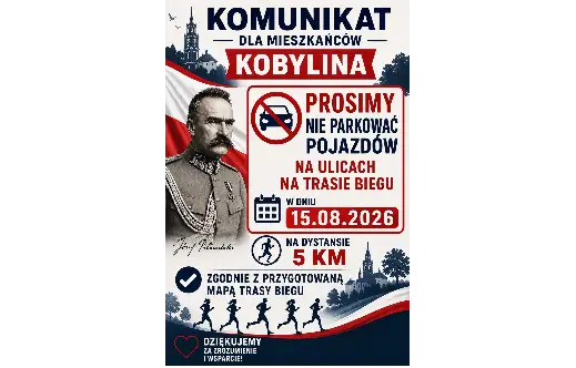 Kobylin: apel o nieparkowanie na trasie biegu 15 sierpnia
