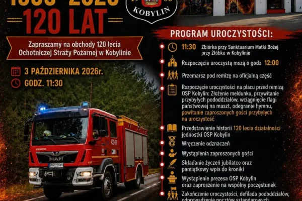 120-lecie OSP Kobylin – zaproszenie na jubileuszowe obchody