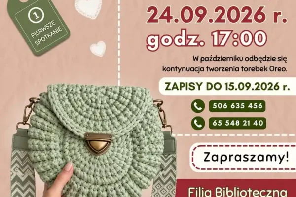 Warsztaty szydełkowe „Torebki Oreo” w Smolicach – zapisy do 15 września