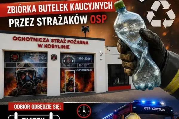Zbiórka plastikowych butelek dla OSP Kobylin – każda butelka ma znaczenie