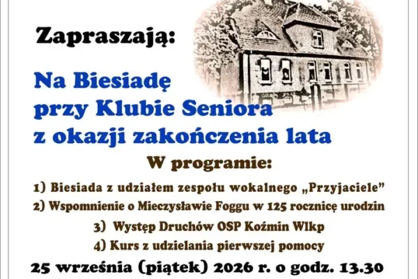 Biesiada na zakończenie lata w Koźminie Wlkp. – zaproszenie dla seniorów
