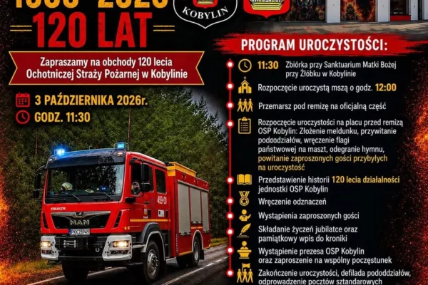 120 lat Ochotniczej Straży Pożarnej w Kobylinie – uroczyste obchody już 3 października
