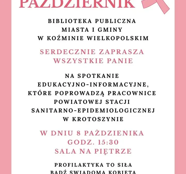 Różowy Październik w Koźminie Wielkopolskim – spotkanie o profilaktyce raka piersi