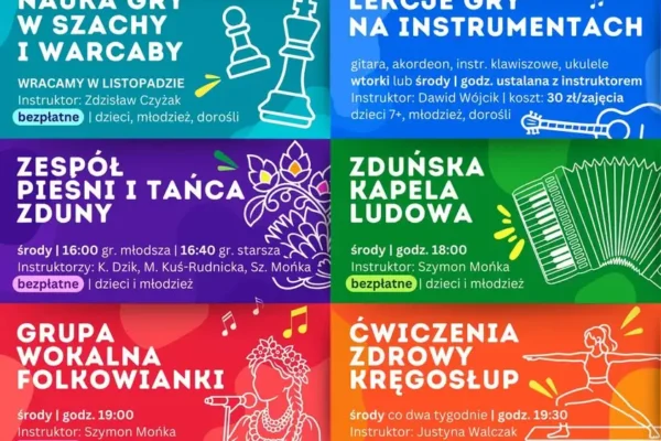 Nowy sezon artystyczny w BDK Zduny – sprawdź ofertę zajęć na 2026/2027