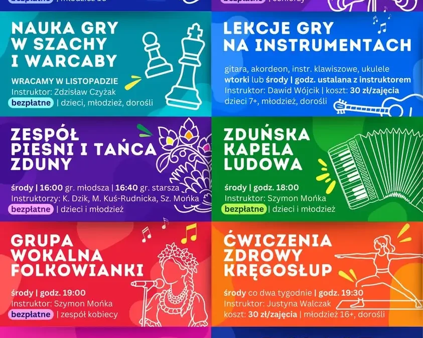 Nowy sezon artystyczny w BDK Zduny – sprawdź ofertę zajęć na 2026/2027