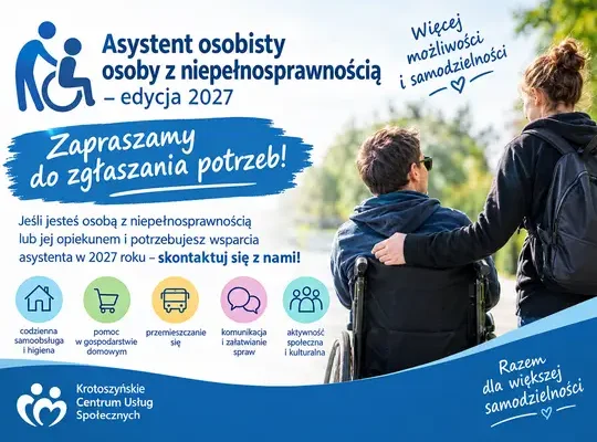 Asystent osobisty osoby z niepełnosprawnością – Krotoszyn zbiera zgłoszenia potrzeb na 2027 rok