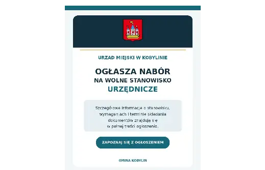 Kobylin szuka księgowego: nowy nabór w Urzędzie Miejskim