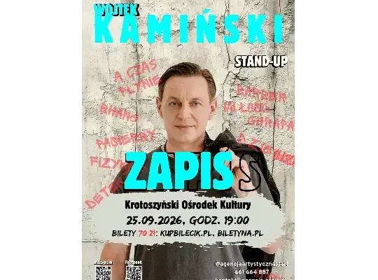 Stand-up w Krotoszynie: Wojtek Kamiński zaprezentuje program „Zapis”