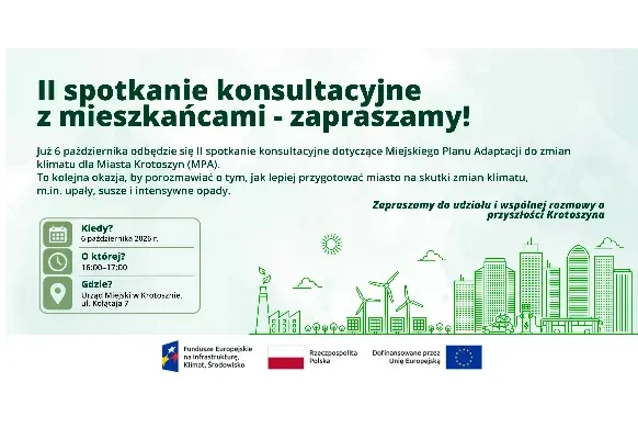 Krotoszyn zaprasza na drugie konsultacje w sprawie planu adaptacji do zmian klimatu