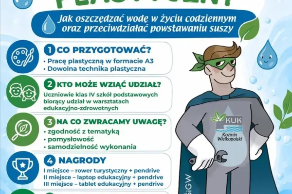 Konkurs plastyczny „Misja H2O” dla czwartoklasistów z gminy Koźmin Wielkopolski