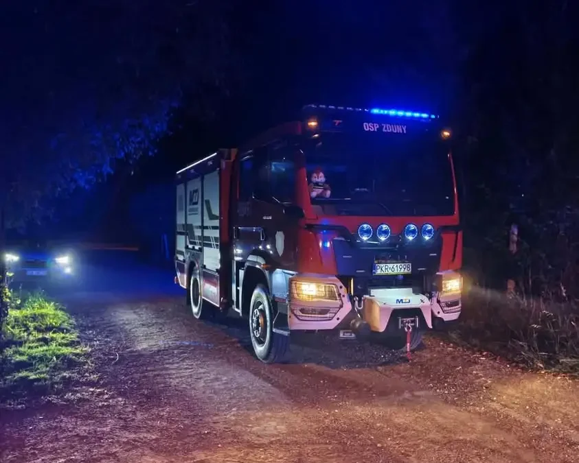 Zgłoszenie eCall w Zdunach — interwencja służb na ul. Mickiewicza