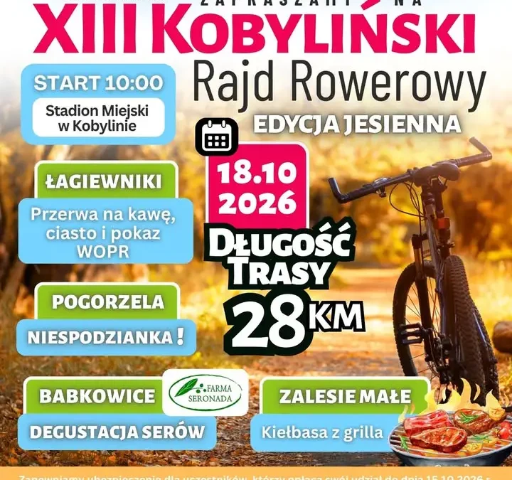 XIII Kobyliński Rajd Rowerowy – edycja jesienna. Trwają zapisy