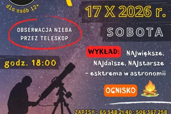 Noc Bibliotek pod gwiazdami w Kobylinie – astronomiczne ekstrema i ognisko