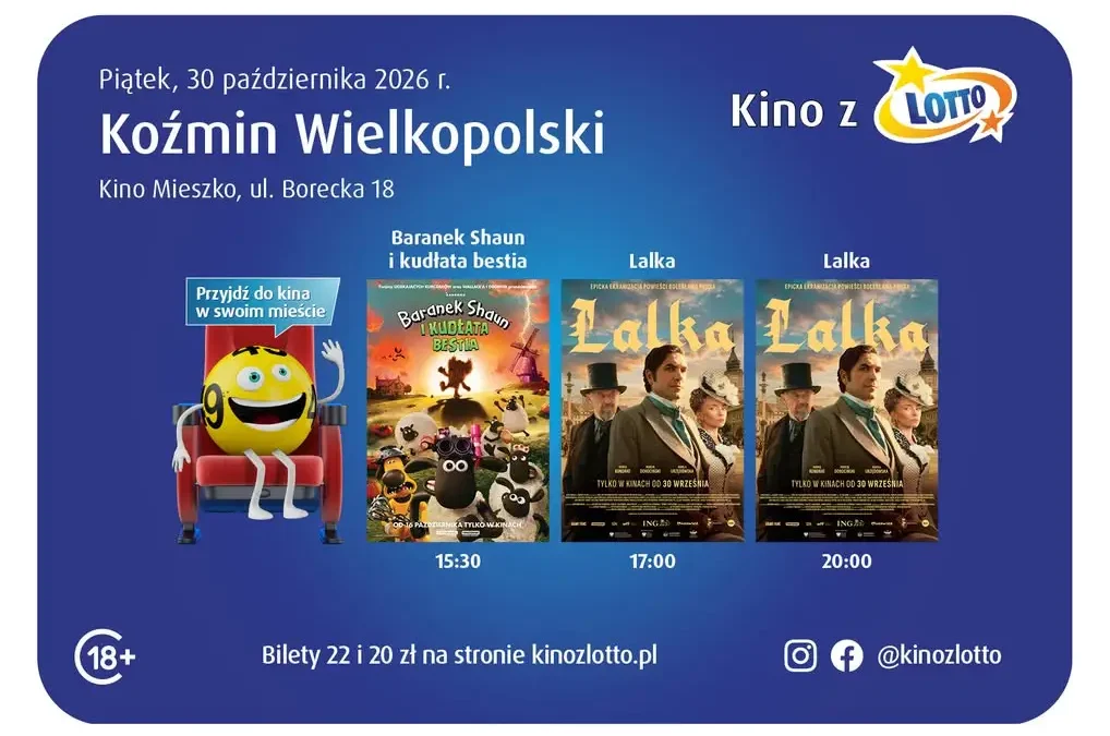 Kino z LOTTO w Koźminie Wielkopolskim – ruszyła przedsprzedaż biletów na seanse 30 października