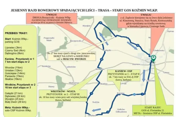 Rajd Spadających Liści w Koźminie Wielkopolskim – znamy trasę