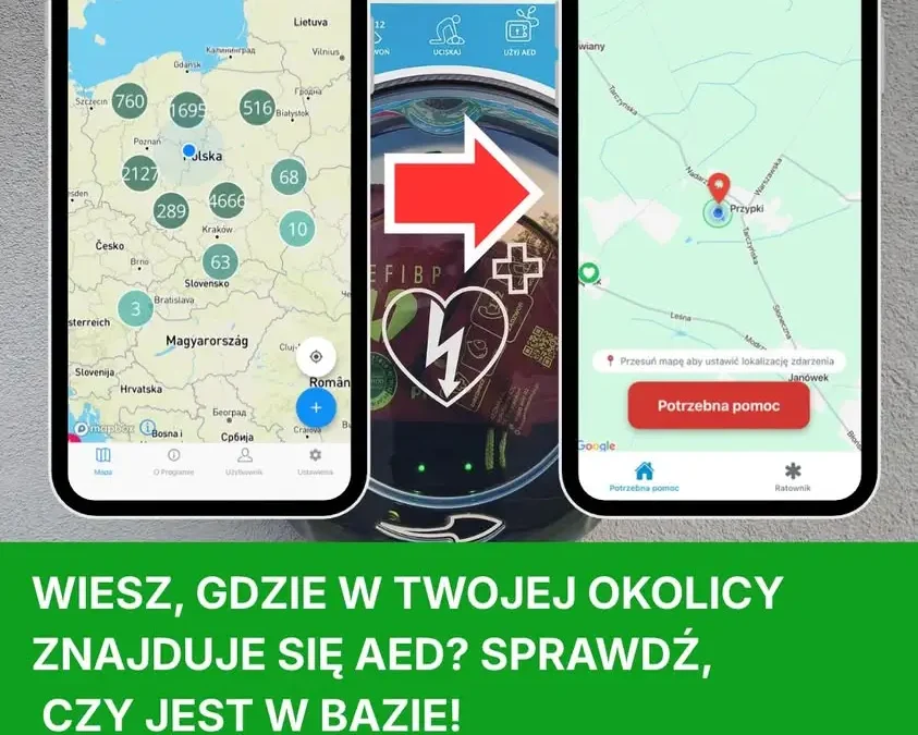 Aplikacja Reanimator Community pomaga aktualizować bazę AED w Polsce