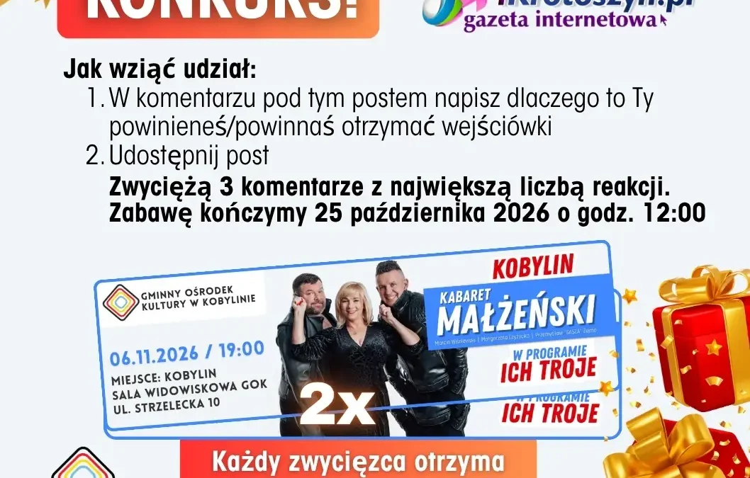 Konkurs iKrotoszyn.pl: wygraj bilety na Kabaret Małżeński w Kobylinie