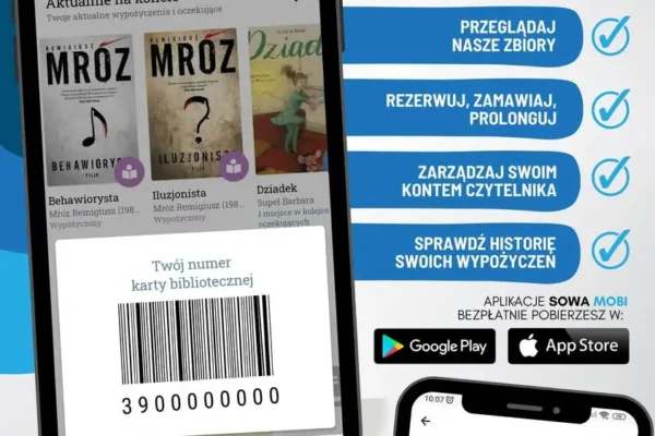 Sowa MOBI w bibliotece w Zdunach – książki zawsze pod ręką w smartfonie