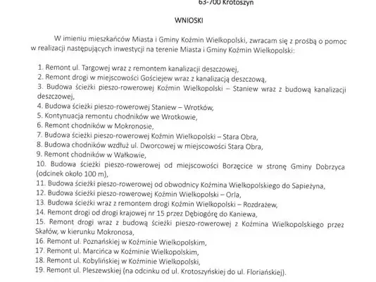 Koźmin Wielkopolski: burmistrz walczy o inwestycje i rehabilitację